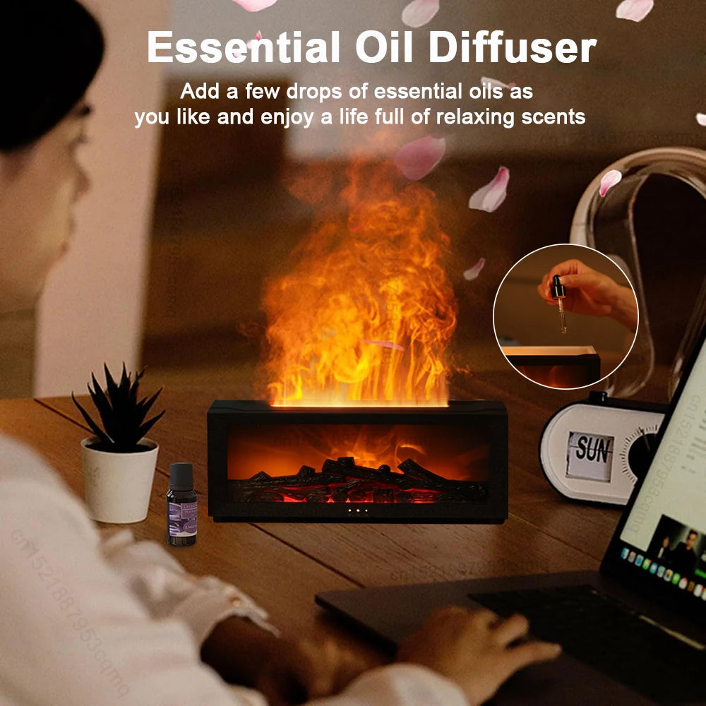 "FlameGlow Aroma Diffuser: Transform Your Space with Serenity and Style"