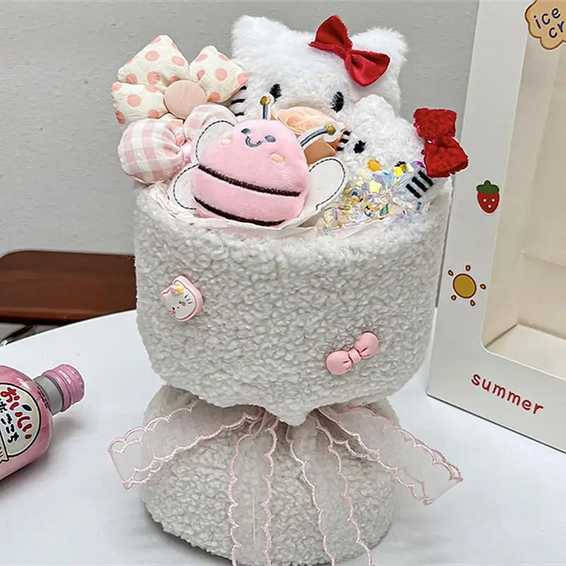 Sanrio Hello Kitty Bouquet Cute Cartoon Plush Doll Flower Cinnamoroll Kuromi