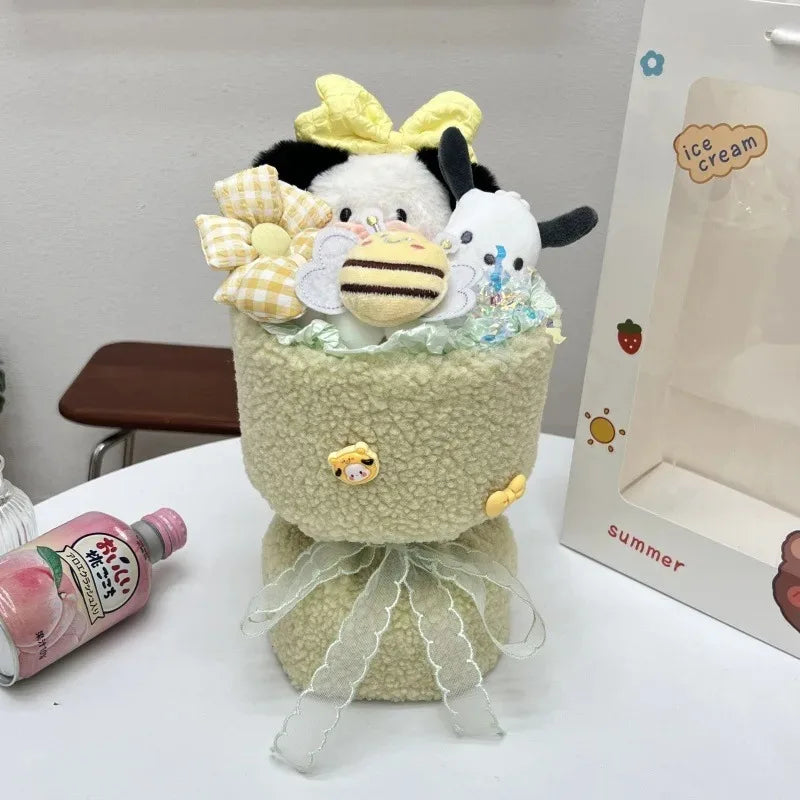 Sanrio Hello Kitty Bouquet Cute Cartoon Plush Doll Flower Cinnamoroll Kuromi