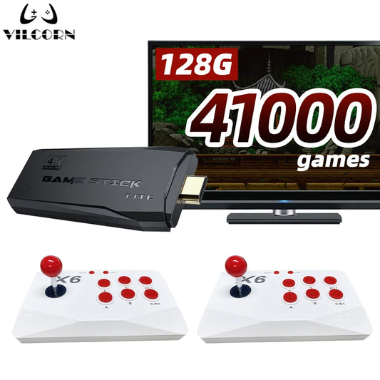 REVIVE YOUR CHILDHOOD MEMORIES  with Arcade Video Game Console 4K TV Game Stick with Double Arcade Joysitck 41000 Games For MAME/Sega/PS1/Atari