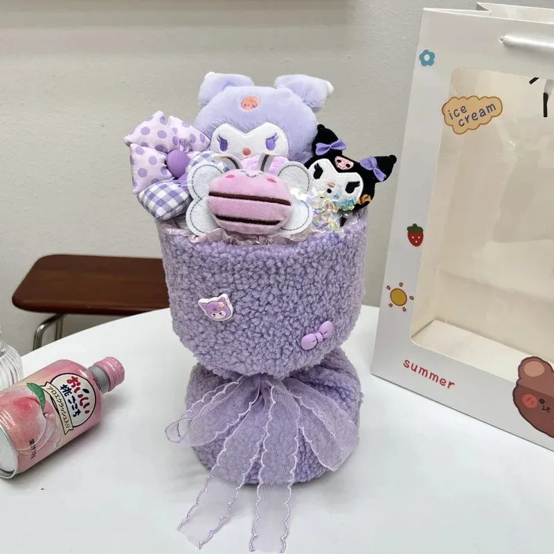 Sanrio Hello Kitty Bouquet Cute Cartoon Plush Doll Flower Cinnamoroll Kuromi