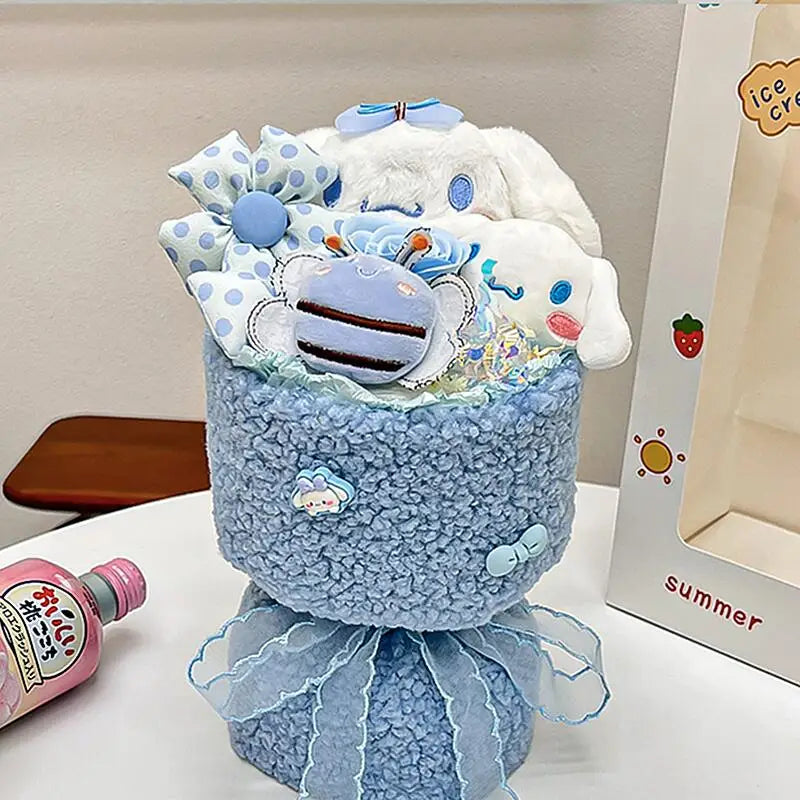 Sanrio Hello Kitty Bouquet Cute Cartoon Plush Doll Flower Cinnamoroll Kuromi