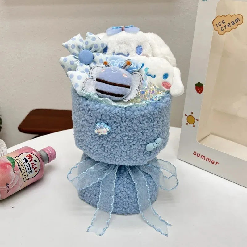 Sanrio Hello Kitty Bouquet Cute Cartoon Plush Doll Flower Cinnamoroll Kuromi